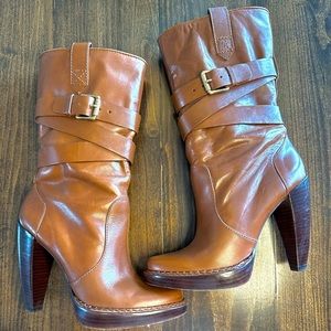 Michael Kors Tan Leather High Heel Boots